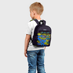 Детский рюкзак Пиксельный остров и замок, цвет: 3D-принт — фото 2