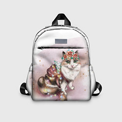 Детский рюкзак Милая кошечка с цветами
