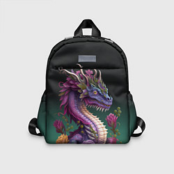 Детский рюкзак Неоновый дракон с цветами, цвет: 3D-принт