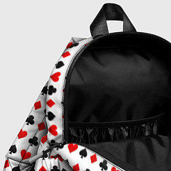 Детский рюкзак Карточные масти на белом фоне, цвет: 3D-принт — фото 2