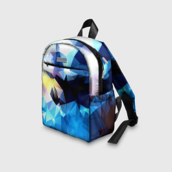 Детский рюкзак Polygon blue abstract collection, цвет: 3D-принт — фото 2