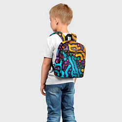 Детский рюкзак Цветные микроорганизмы, цвет: 3D-принт — фото 2