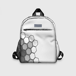 Детский рюкзак Серые соты абстракция, цвет: 3D-принт