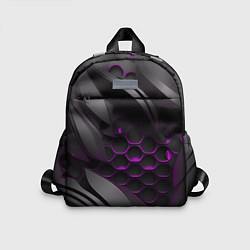 Детский рюкзак Черные объекты с фиолетовой сеткой
