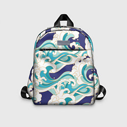 Детский рюкзак Волны - паттерн - мода, цвет: 3D-принт