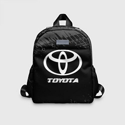Детский рюкзак Toyota speed на темном фоне со следами шин, цвет: 3D-принт