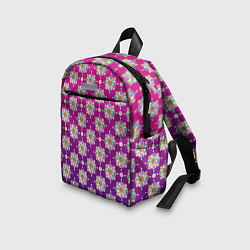 Детский рюкзак Абстрактные разноцветные узоры на пурпурно-фиолето, цвет: 3D-принт — фото 2