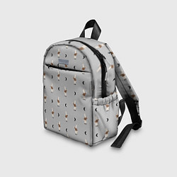 Детский рюкзак Зайка и луна - паттерн серый, цвет: 3D-принт — фото 2