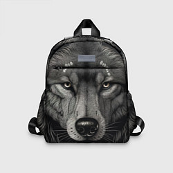 Детский рюкзак Волк в стиле тату, цвет: 3D-принт