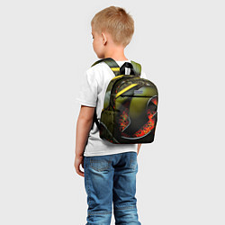 Детский рюкзак Зеленые объемные объекты, цвет: 3D-принт — фото 2