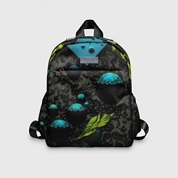 Детский рюкзак Зеленые абстрактные листья, цвет: 3D-принт
