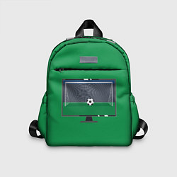 Детский рюкзак Футбольный мяч и ворота на экране монитора, цвет: 3D-принт