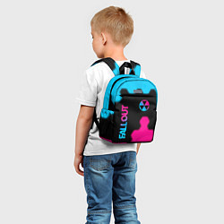 Детский рюкзак Fallout - neon gradient: надпись, символ, цвет: 3D-принт — фото 2