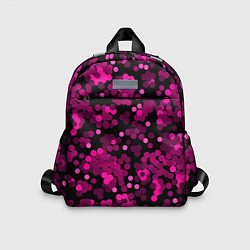 Детский рюкзак Красно розовые конфетти на черном, цвет: 3D-принт