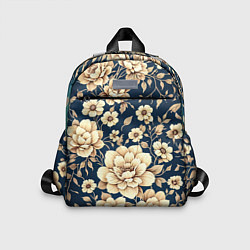 Детский рюкзак Золотые цветы узор, цвет: 3D-принт