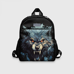 Детский рюкзак Blue black wolf, цвет: 3D-принт