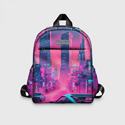 Детский рюкзак Вечерний город в неоновых огнях, цвет: 3D-принт