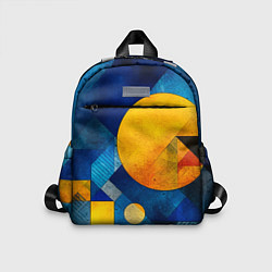 Детский рюкзак Жёлтая и синяя геометрия, цвет: 3D-принт