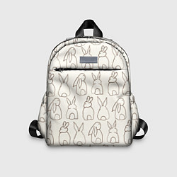 Детский рюкзак Хвостики зайчиков - паттерн на молочном