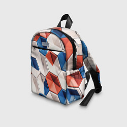 Детский рюкзак Белые синие красные плитки, цвет: 3D-принт — фото 2