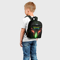 Детский рюкзак Киберпанк 2077 призрачная свобода зеленое свечение, цвет: 3D-принт — фото 2