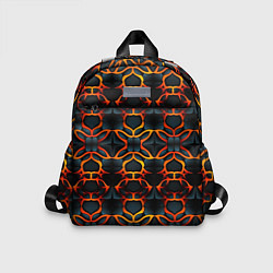 Детский рюкзак Оранжевые неоновые объекты, цвет: 3D-принт