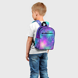 Детский рюкзак Яркий розово-голубой космос, цвет: 3D-принт — фото 2