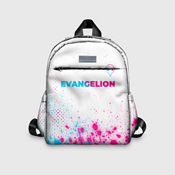 Детский рюкзак Evangelion neon gradient style: символ сверху, цвет: 3D-принт