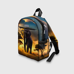 Детский рюкзак Слон и рассвет в саванне, цвет: 3D-принт — фото 2