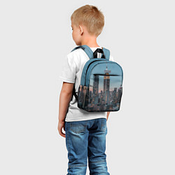 Детский рюкзак Утренний город с небоскребами, цвет: 3D-принт — фото 2
