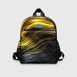 Детский рюкзак Золотистые волны на черном