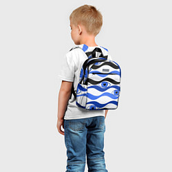 Детский рюкзак Глазки плывущие в голубых волнах, цвет: 3D-принт — фото 2