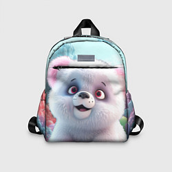 Детский рюкзак Милый белый пушистый медвежонок, цвет: 3D-принт