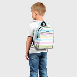Детский рюкзак Розовые и бирюзовые полосы на белом, цвет: 3D-принт — фото 2