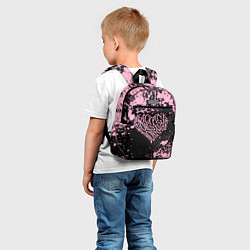Детский рюкзак Блэкпинк - потертости и сердце, цвет: 3D-принт — фото 2
