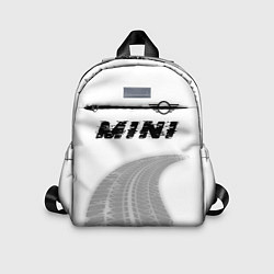 Детский рюкзак Mini speed на светлом фоне со следами шин: символ, цвет: 3D-принт