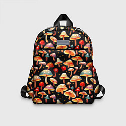 Детский рюкзак Разноцветный грибной паттерн