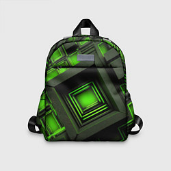 Детский рюкзак Неоновые зелёные блоки, цвет: 3D-принт