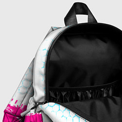 Детский рюкзак Mitsubishi neon gradient style: символ сверху, цвет: 3D-принт — фото 2