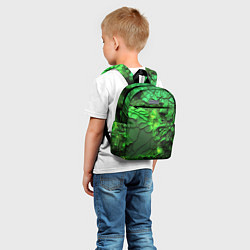 Детский рюкзак Объемная зеленая текстура, цвет: 3D-принт — фото 2