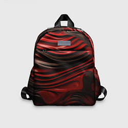 Детский рюкзак Кожаная красная и черная текстура, цвет: 3D-принт