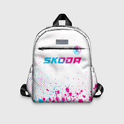 Детский рюкзак Skoda neon gradient style: символ сверху, цвет: 3D-принт