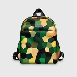 Детский рюкзак Мозаика зелёный, цвет: 3D-принт
