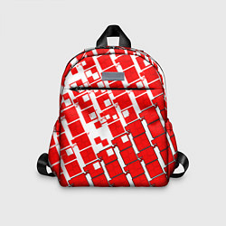 Детский рюкзак Киберпанк квадраты красные, цвет: 3D-принт