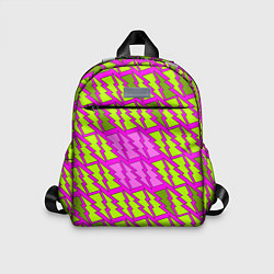 Детский рюкзак Ретро молнии розово-жёлтые, цвет: 3D-принт
