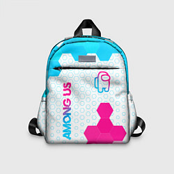 Детский рюкзак Among Us neon gradient style: надпись, символ, цвет: 3D-принт