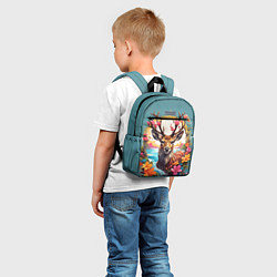 Детский рюкзак Олень и цветы, цвет: 3D-принт — фото 2