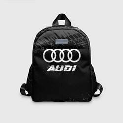Детский рюкзак Audi speed на темном фоне со следами шин, цвет: 3D-принт