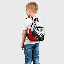 Детский рюкзак Ducati - белый и красный, цвет: 3D-принт — фото 2
