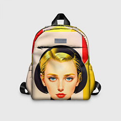 Детский рюкзак Девушка с жёлтыми волосами конструктивизм, цвет: 3D-принт